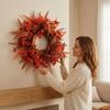 Rustic Style Artificial Fern Violet Eucalyptus Wreath Halloween Simulation Wreath  Home Decor