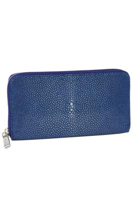 Длинный кошелек с круглой молнией, синий [Pelle Morbida] PM-SR001-BLU