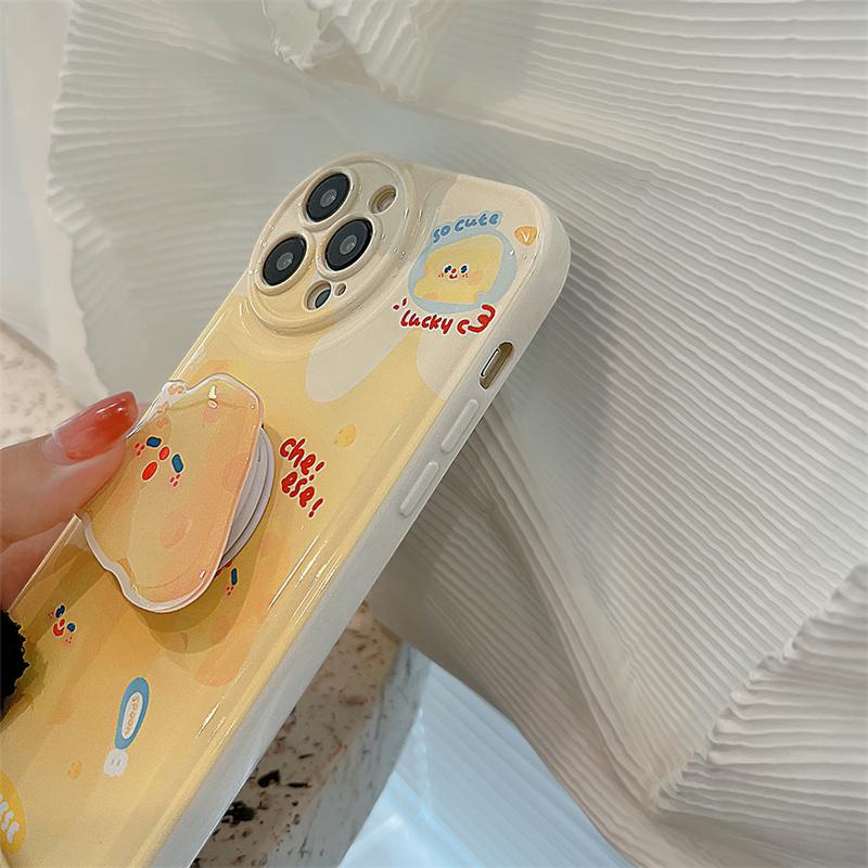 Для Iphone 11 12 13 14 Pro Max чехол для телефона индивидуальный милый мультяшный кронштейн для сыра с защитой от падения для Iphone X Xs Xr 7 8 Plus Se