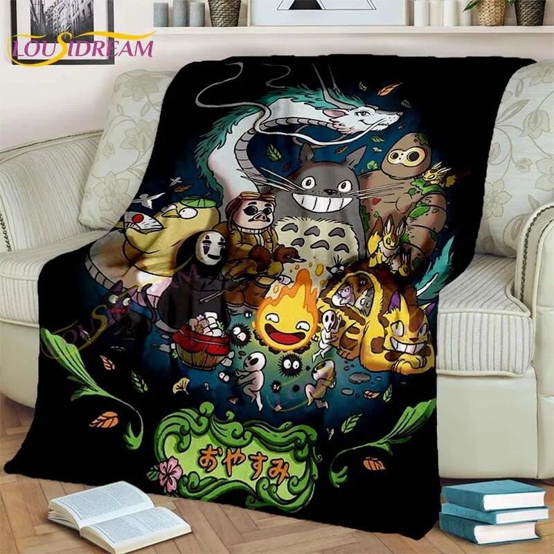 Одеяло в стиле аниме «Миядзаки», одеяло «Мой сосед Тоторо», одеяло «Унесенные призраками», фланелевое одеяло для спальни, гостиной, дивана