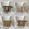 Chic Korean Style Woven Tote Bag For Women Trendy Casual Large Capacity Design