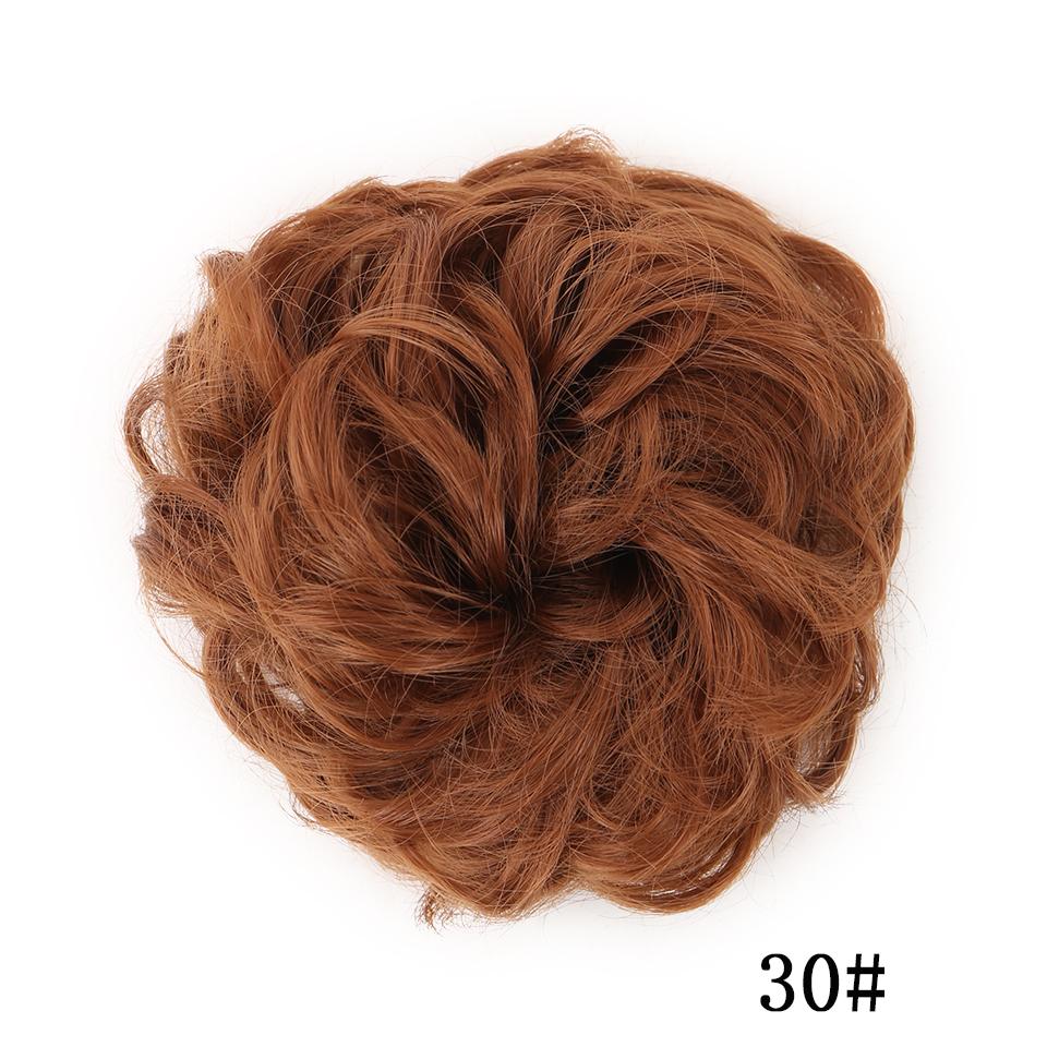 Messy Scrunchies Synthetic Hair Bun With Elastic Band Natural Fake Hair Tie Pieces Ponytail Colored Black Purple Pink Green Gray For Woman Chignon