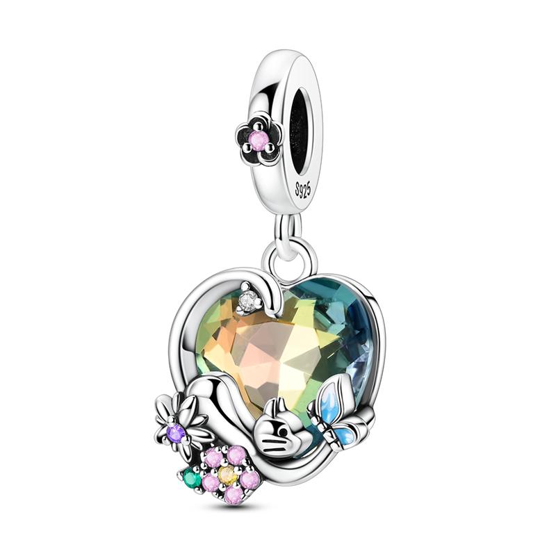 copper Colorful Charm Bead Charms Bead Sparkling Inlaid Zirconium Pendants Compatible With Authentic Accessories Bracelets Jewellery Gift