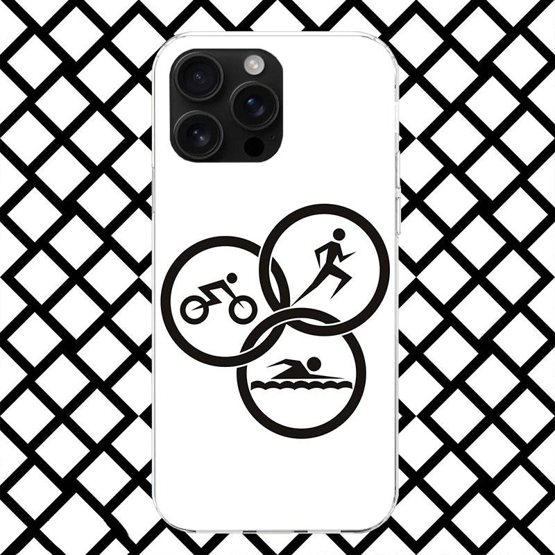 Чехол для телефона Triathlon Swim Bike Run для iPhone 17 Air 16 16E 15 14 Plus 13 Mini 12 11 Pro Max 7 8 + SE 2020 Мягкий чехол Fundas 17
