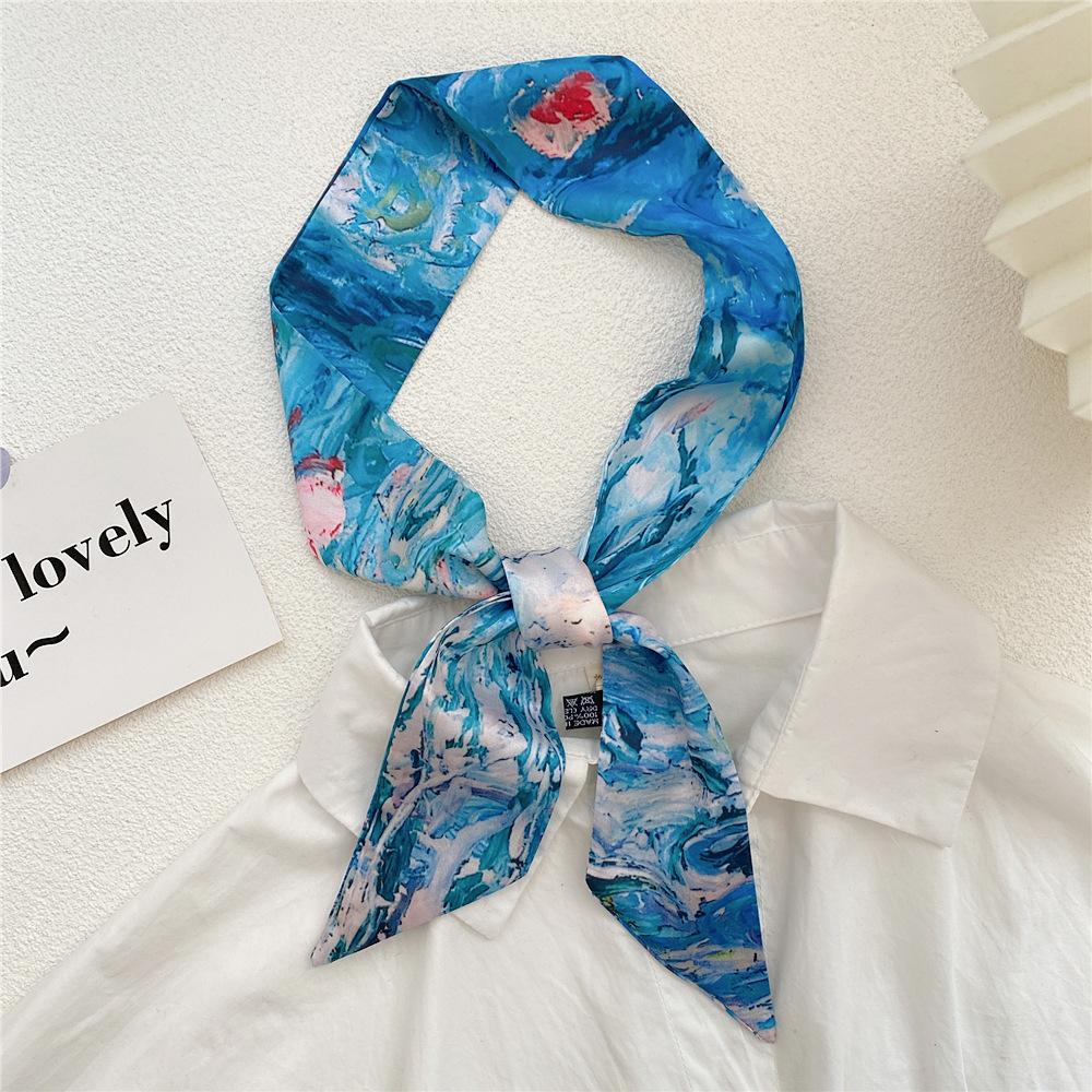 New Scarves Silk Scarves Women'S Spring And Autumn Season Long Decorative Professional Scarves Summer Thin Styles Paired With Shirts Stylish