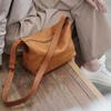 Spring/summer Light and Retro Genuine Leather One-shoulder Dumpling Bag Niche Large Capacity Soft Leather Oblique Span Bag Women's Wide Shoulder Belt