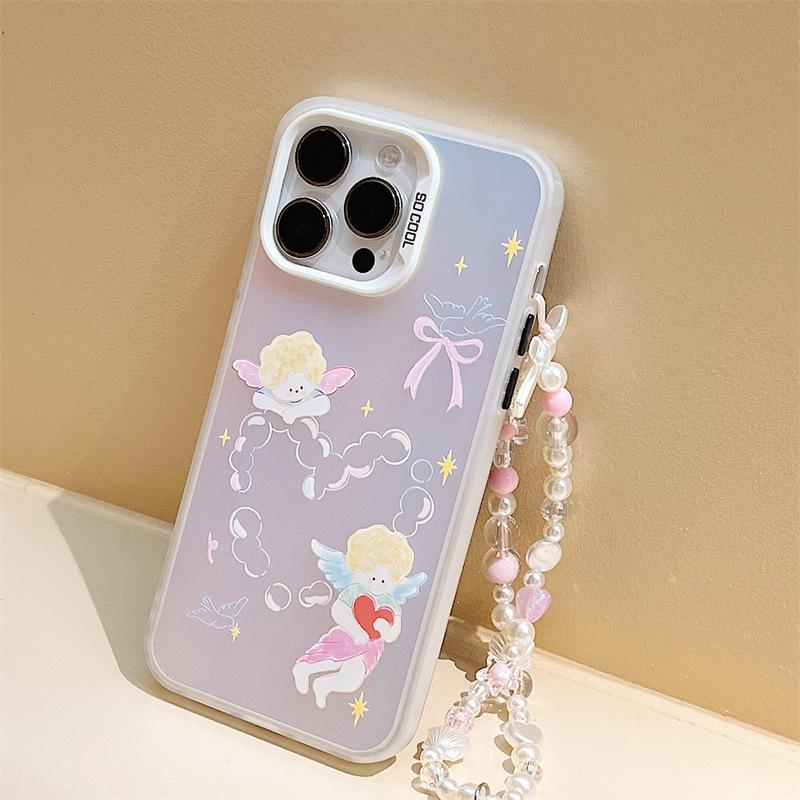 Чехол Zhitai Frosted Laser для iPhone 14/13/12, Apple 16/15 Pro, Huawei Mate 60 с браслетом