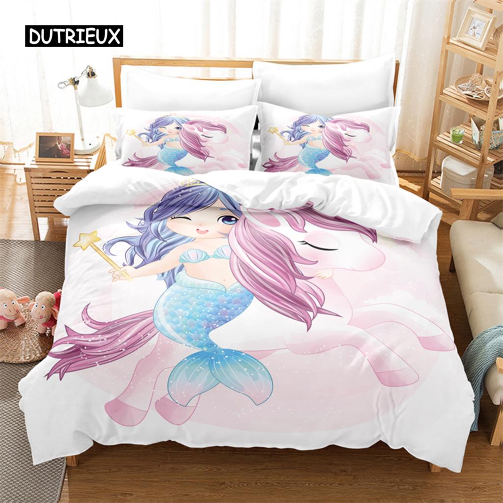 Cartoon Girl Bedding Set Duvet Cover Set 3d Bedding Digital Printing Bed Linen Queen Size Bed Set Fashion Design