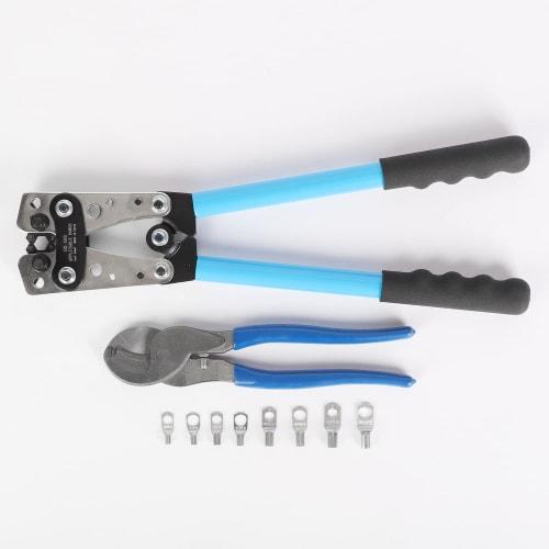 aleawol 3-Piece Wire Terminal Crimping Tool Set with Crimping Pliers, Cable Cutter, and 60 Bare Crimp Terminals, Compatible with 6/10/16/25/35/50mm? (
