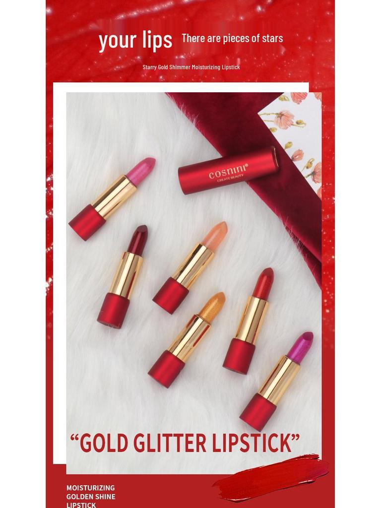 Cosnini Small Makeup Pearly Shimmer Lipstick In Rose Purple Dragon Fruit Shade - Long-lasting, Non-Transferable.