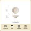 ZISIZ Cream Style Embossed Ceramic Deep Soup Bowl