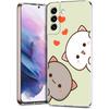 Милый мультяшный кот пара Чехол для телефона Для Samsung Galaxy S24 Ultra S23 FE S22 S20 S21 5G S10 S9 Plus S10E S8 Мягкий прозрачный чехол