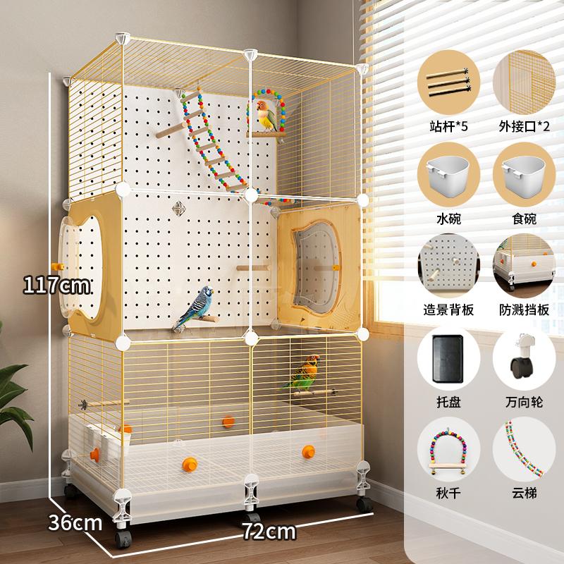 Large Bird Cage for Parrots Anti-Scatter Design for Cockatiels & Budgies, Luxury Aviary for Lovebirds Premium Pet Flying House