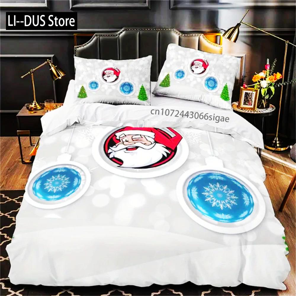 3D Digital Print Christmas Bedding Set 2/3 Piece Duvet Cover Soft Polyester Sheet Set With Zipper Closure Bedding Set