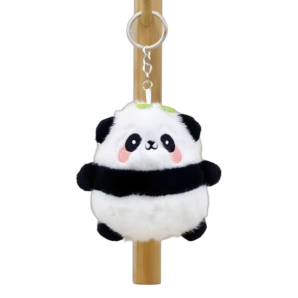 Charming Panda Plush Keychain Cute Short Plush Panda Doll Adorable Bag Accessory
