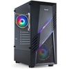 TOOQ TQGCC102-B - Игровой корпус «Biohazard» ATX/Micro-ATX/Mini-ITX Mid-Tower, Закаленное стекло, Передняя панель с RGB, Цвет