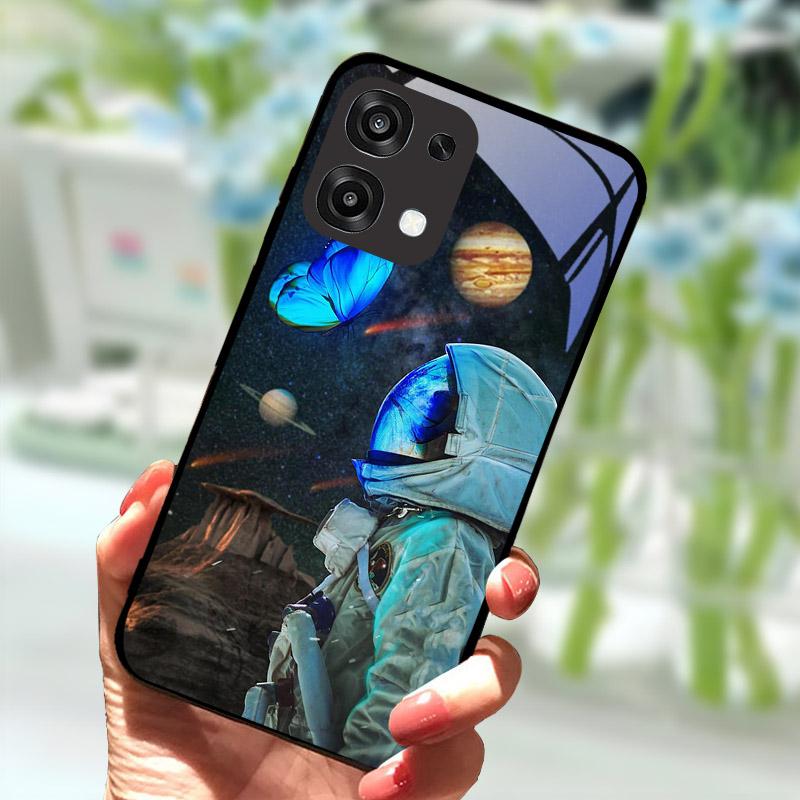 Tempered Glass Phone Case For OPPO A6 Pro A6Pro 5G CPH2781 Case Cool Fashion Painted Cover For Oppo F31 F 31 5G Back Cover Coque