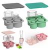 Silicone Cylinder Ice Tray with Lid Portable Popsicle Maker Easy Release Ice Mold for Cocktails Whiskey Juice