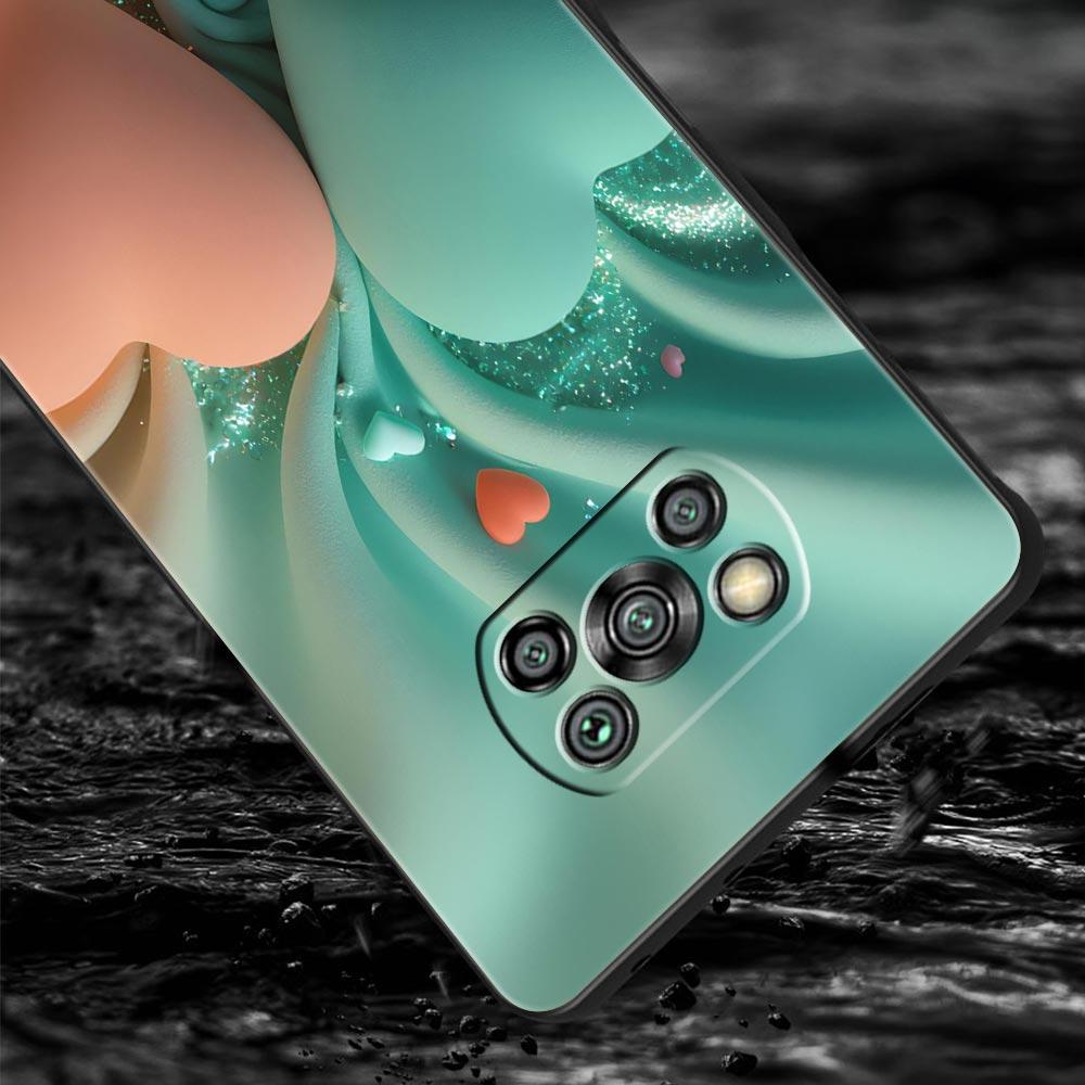 Цветной чехол-накладка с принтом в виде сердца для Xiaomi Poco F7 Ultra F6 F5 F4 F3 X6 X5 X4 X3 NFC C51 C55 M4 GT, мягкий TPU корпус
