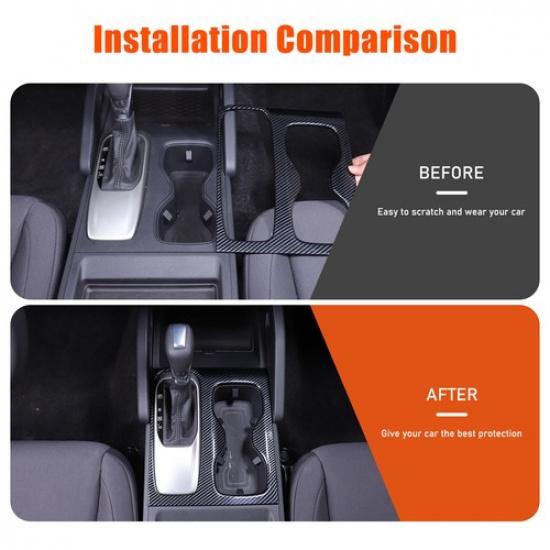 ABS Carbon fiber Center Gear Shift Cup Holder Trim Cover For Nissan Frontier 22+
