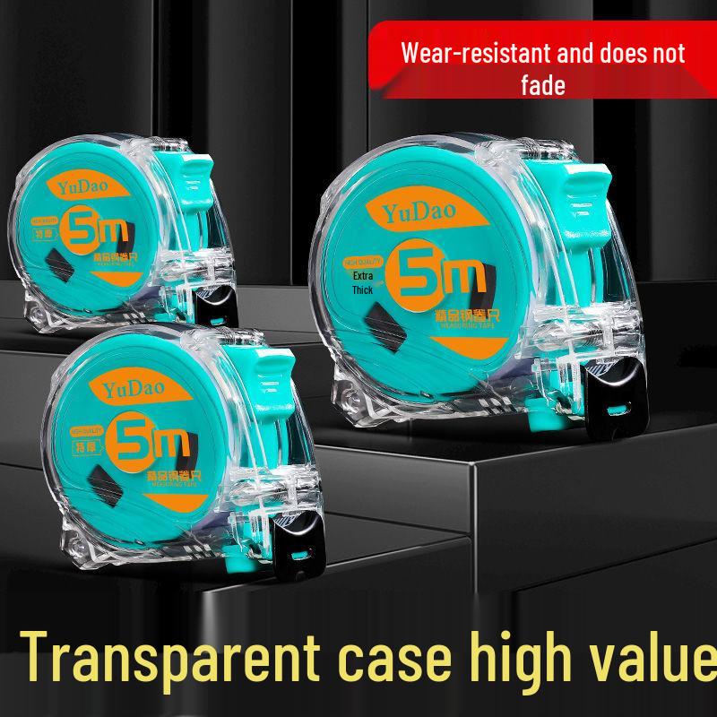 Высокоточная прочная рулетка, 3м / 5м / 10м, Утолщенный ударопрочный прозрачный корпус, стальная линейка.