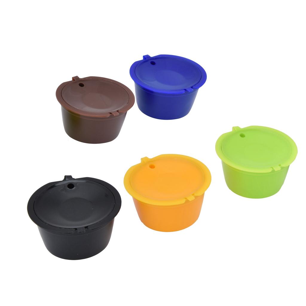 5 шт. многоразовых кофейных капсул объемом 50 мл, многоразовые кофейные капсулы с ложкой, удобные в использовании для Dolce Gusto