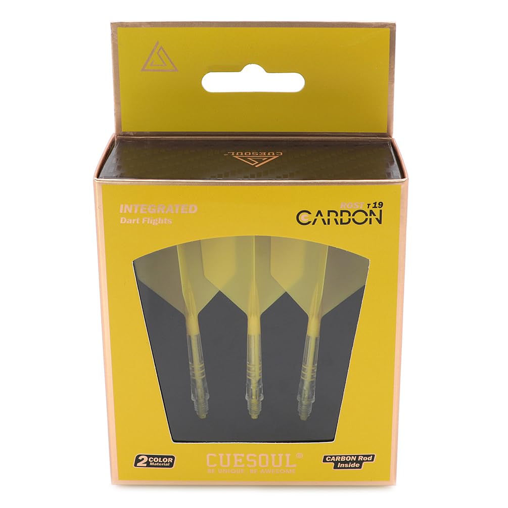 CUESOUL Integrated Dart Flights ROST AK57 T19 Carbon Fiber Shaft Big Wing Shape 3 Sets CS-AK577-2