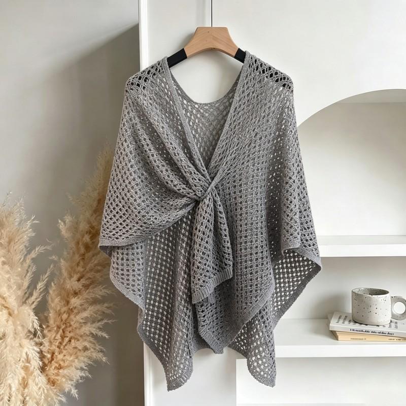 Womens Oversized Buckle Shawl Cloak Cotton Ice Blend Versatile Lazy Style Winter