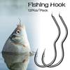 12Pcs/Pack High Carbon Steel Fishing Hook Sharp Barbed Automatic Flip Fishhook for Carp Fishing Tackles  Accessories