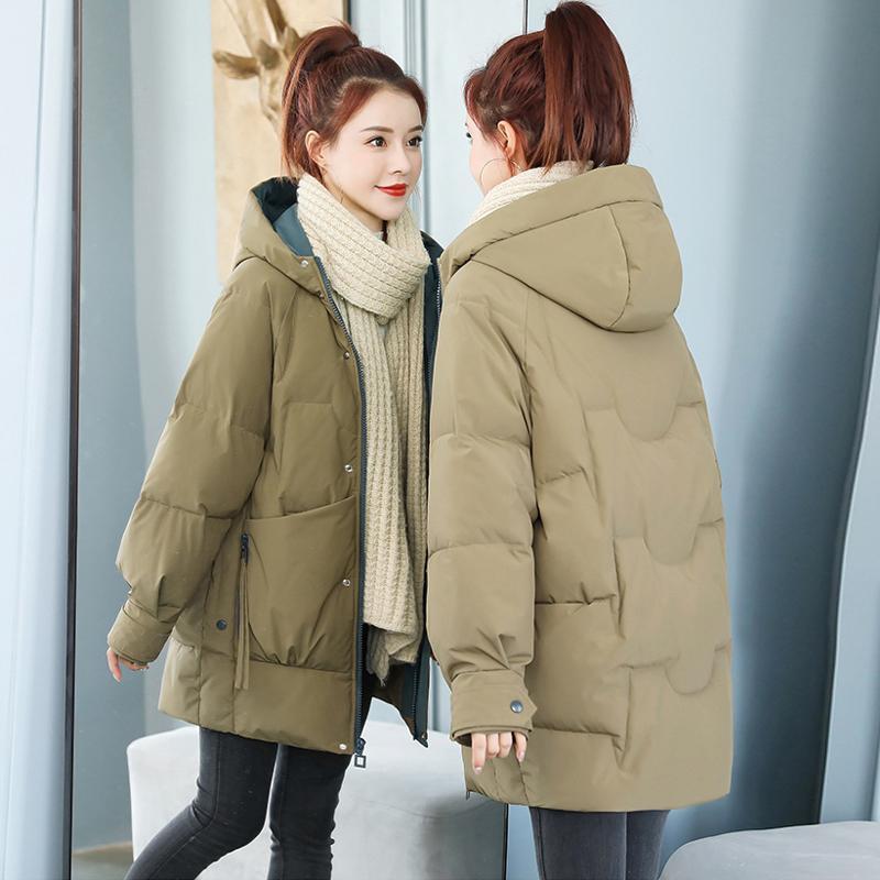 Women Winter Warm Thick Hooded Cotton Down Jacket Newest Long Padded Parka for Women Winter Loose Cotton Coat