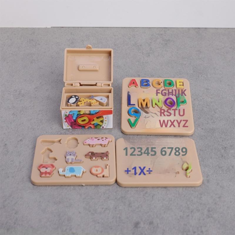 Miniature Dollhouse Letter & Number Block Set Simulation Model Math Bricks Puzzle Sorting Small Ornament Toys for Children