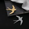 Gold Swallowtail Pin Silver Animal Badge Exquisite Swallow Brooch Party