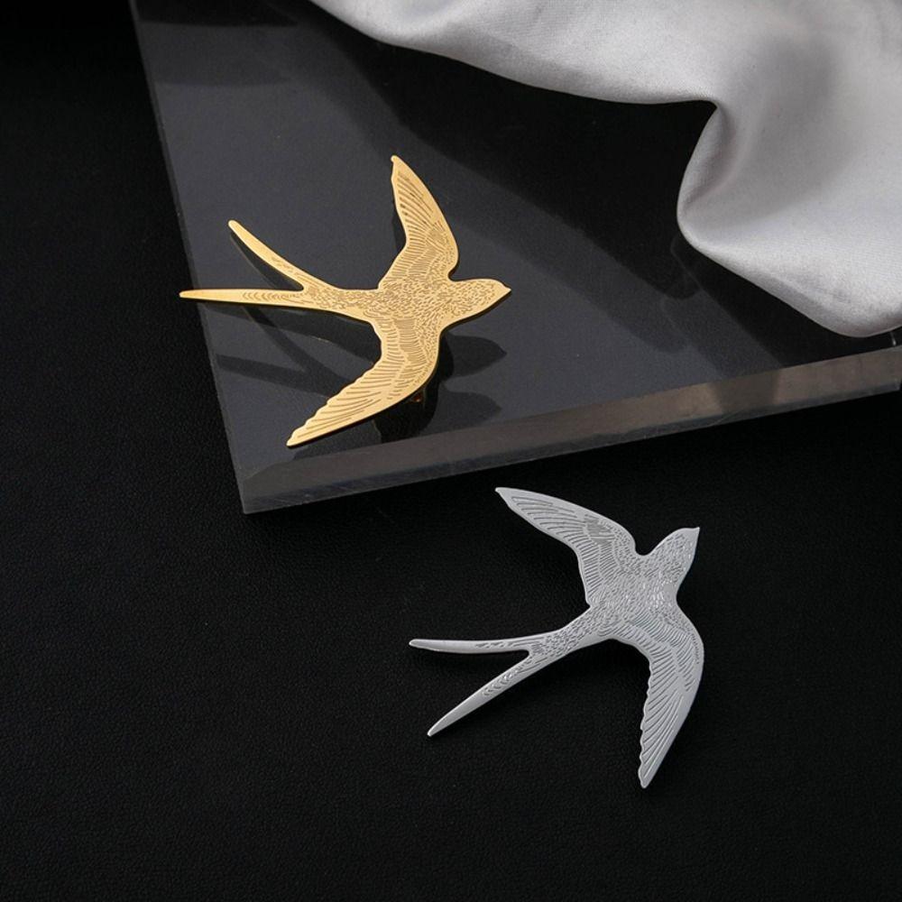 Gold Swallowtail Pin Silver Animal Badge Exquisite Swallow Brooch Party