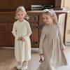 Girls Knitted Dress Autumn Winter New Children Gown Princess Solid Color Kids Fashion Sweater Dresses Baby Clothes