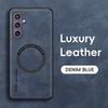Magnetic For Magsafe Leather Case For Samsung Galaxy S25 S24 S23 S22 Ultra S23 S24 FE Luxury Wireless Charge Phone Back Cover
