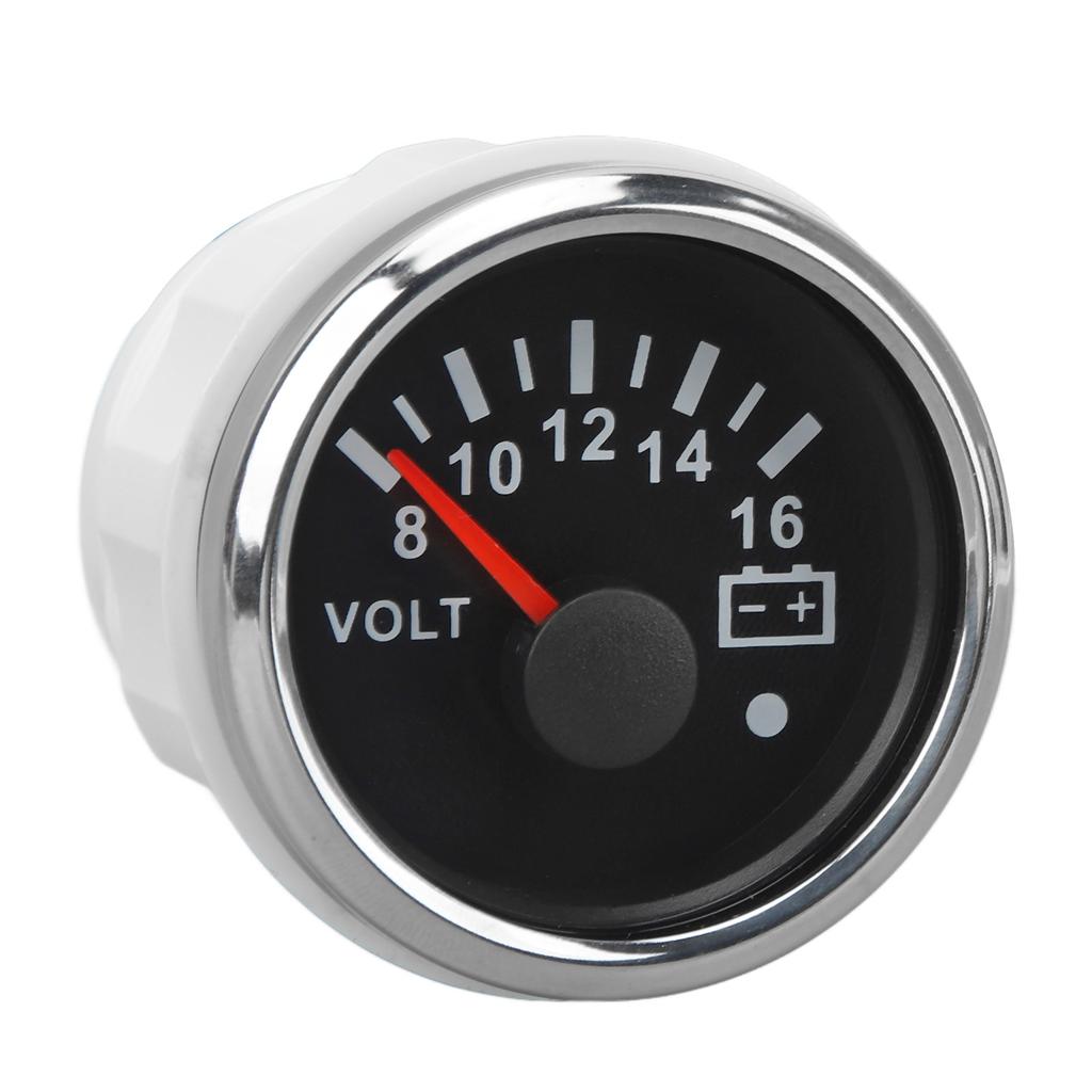 52MM Boat Voltmeter 9 to 32V Pointer Voltage Gauge with Colorful Backlight for RVs Yachts Fishing Boats Ships