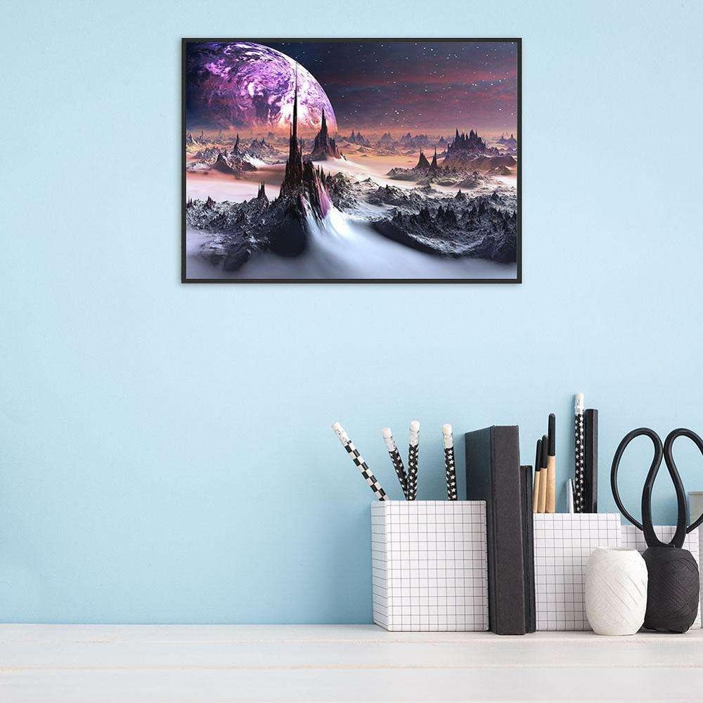 5d Diy Алмазная картина Вышивка крестом Горный хрусталь Луна и пустыня Алмазная вышивка Мозаика Домашний декор Подарок