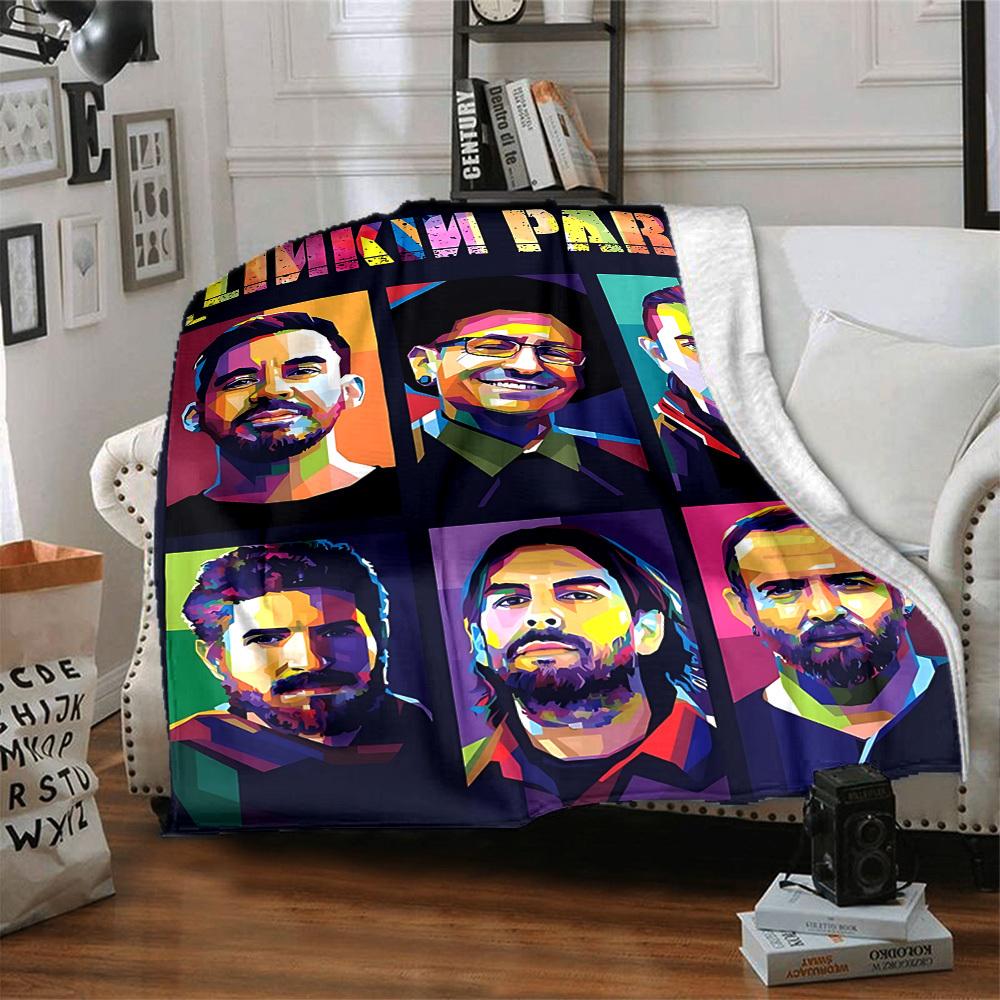 1 шт. Плед группы Linkin Park Легкий фланелевый плед Покрывало для дивана, кровати, путешествий, кемпинга, гостиной, офиса, дивана