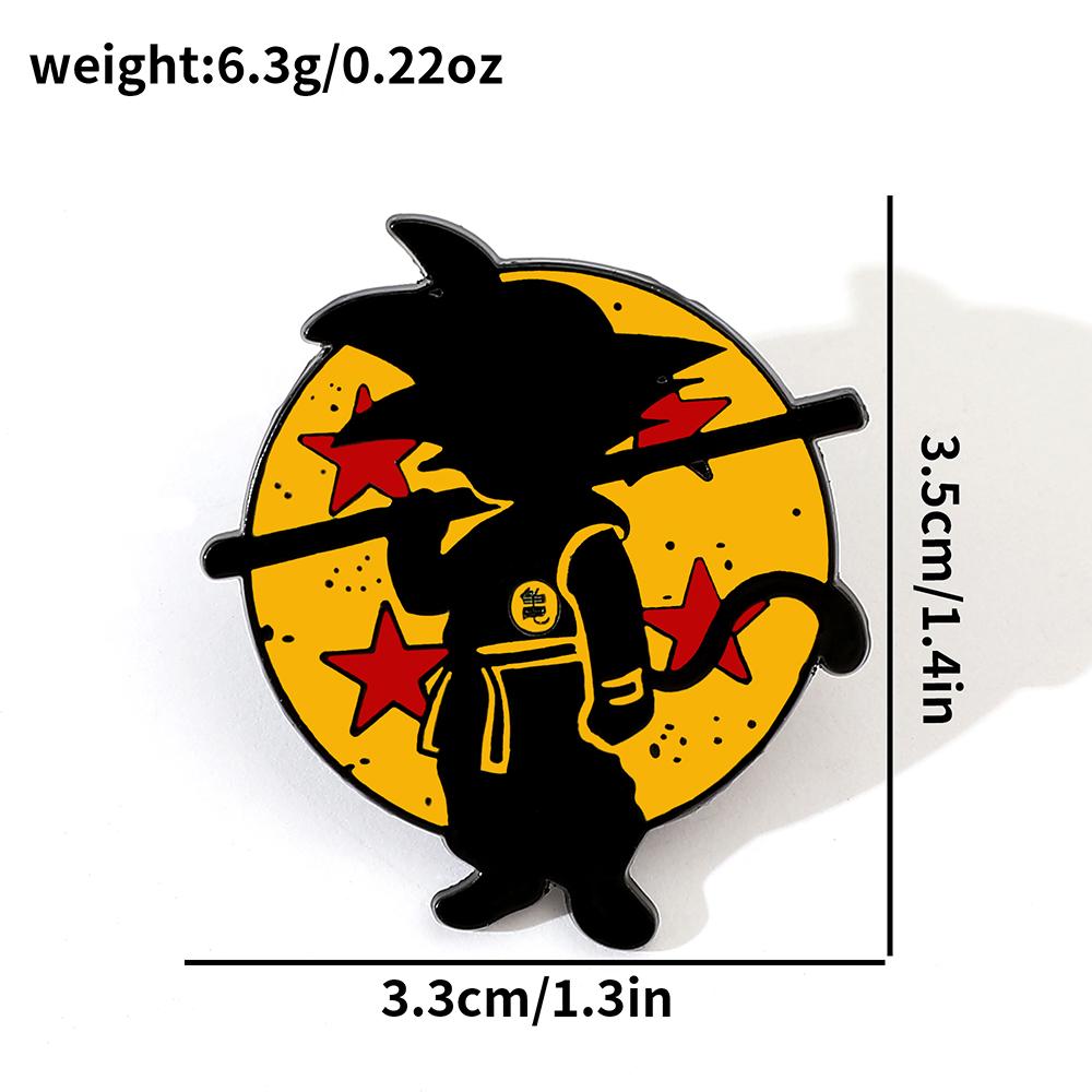 6 Pcs Hot Blooded Anime Brooch Cute Son Goku Enamel Pin Metal Badge Jewelry Clothing Backpack Accessories Gift for Friends