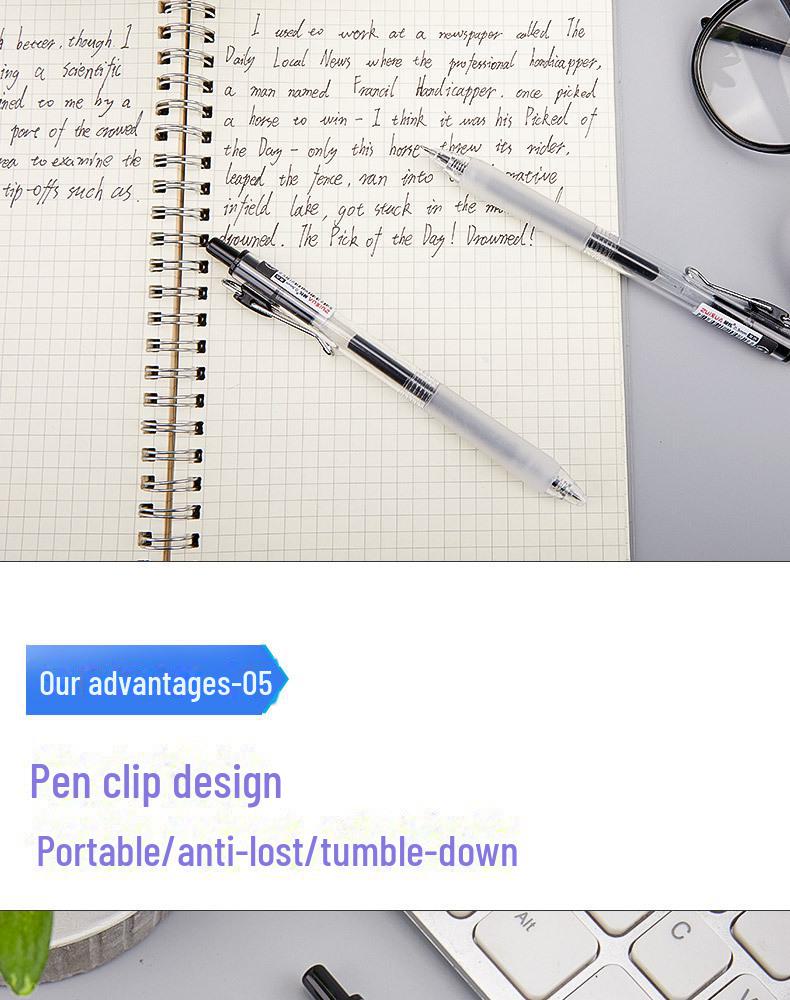 Черная быстросохнущая гелевая ручка толщиной 0,5 мм с силиконовым держателем — идеально подходит для студентов и подписей