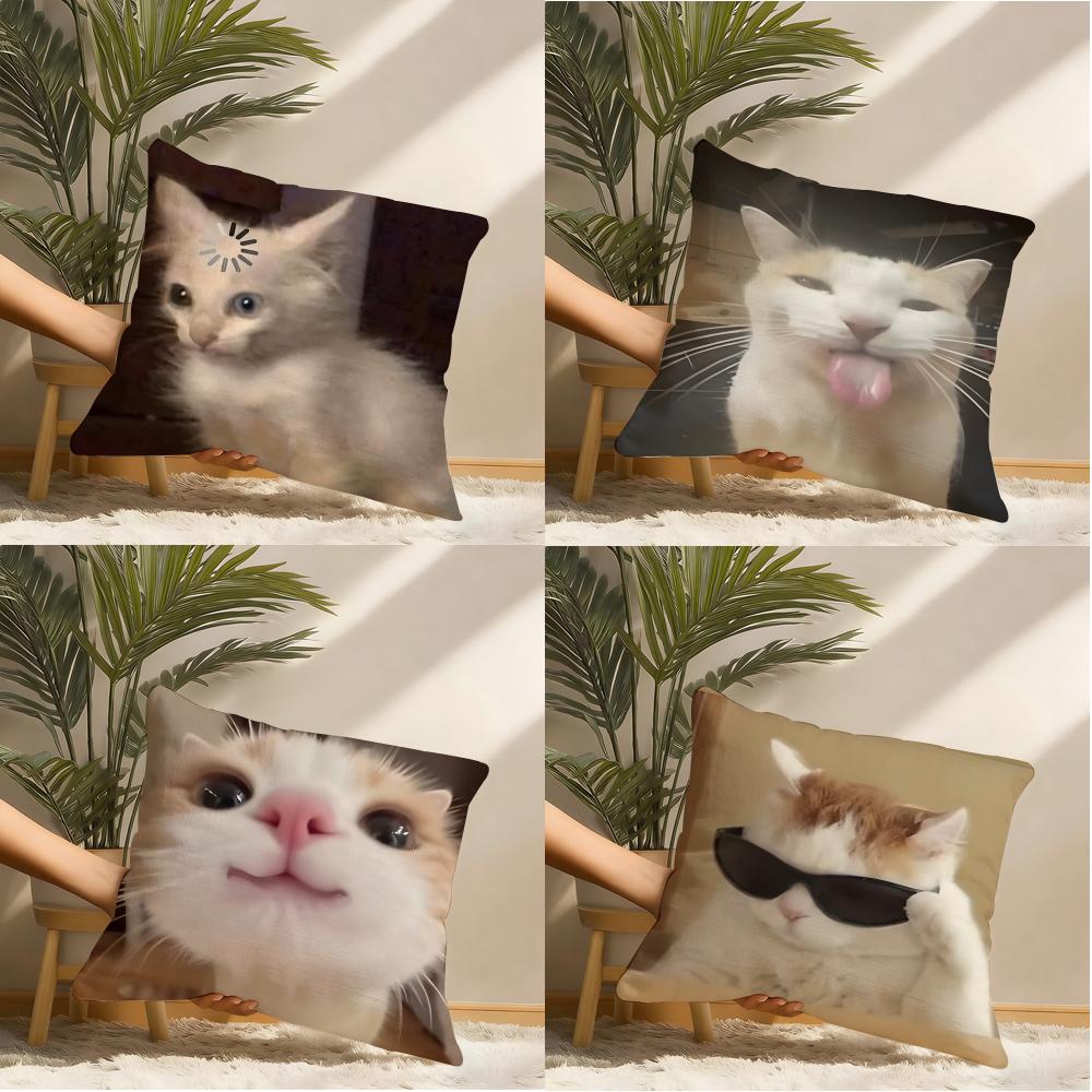 Чехол на подушку с мемом про кота Подушка с двусторонней печатью Подушка для дивана Подушка для изголовья кровати