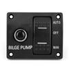 12V 24V 3-Way Bilge Pump Switch Panel Auto/Off/Manual 12V 24V with LED Indicator Built-In 15A Circuit Breaker Aluminum