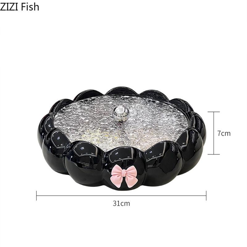 Luxury Ceramic Dried Fruit Box Wedding New Year Party Candy Dim Sum Snack Box Home Decoration Creative Storage Accessories