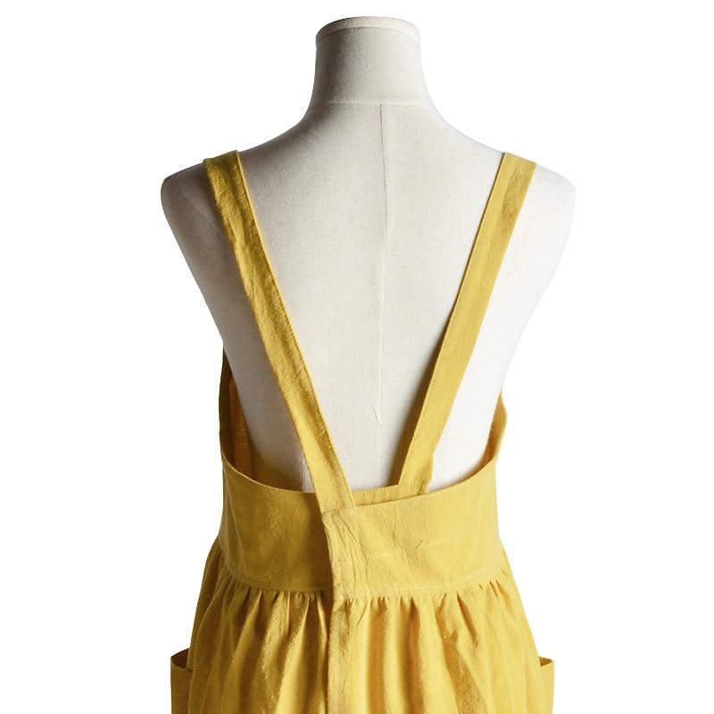 Женские хлопковые и льняные японские фартуки для домашней работы, платье для выпечки, фартуки без рукавов, ресторан, цветочный магазин, фартук для домашней кулинарии