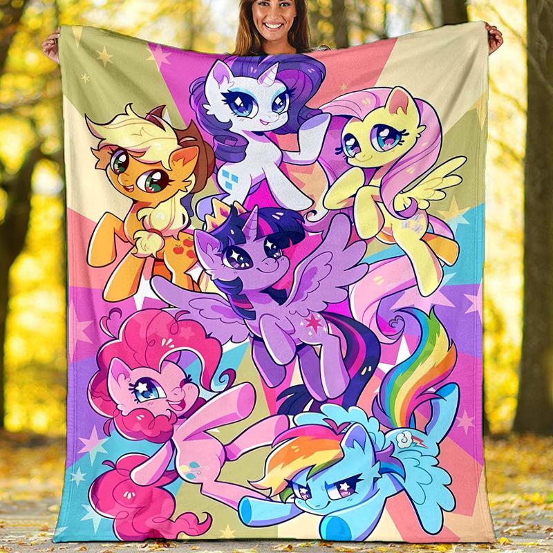1pc My Little Pony5 Theme Blanket - Digital Print, Polyester, Cozy for All Seasons, Perfect for Outdoor, Camping, and Travel