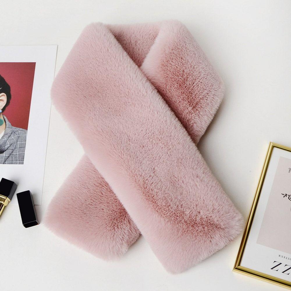 Thicken Winter Warm Shawl Solid Color Neckerchief Wrap Neck Warmer Cross Scarf