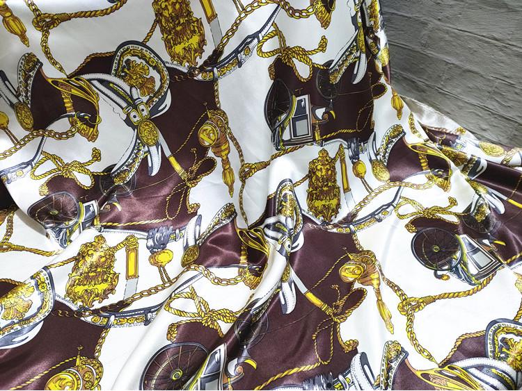 «Ткань ципао с принтом из атласного шелка и лента для головного убора»