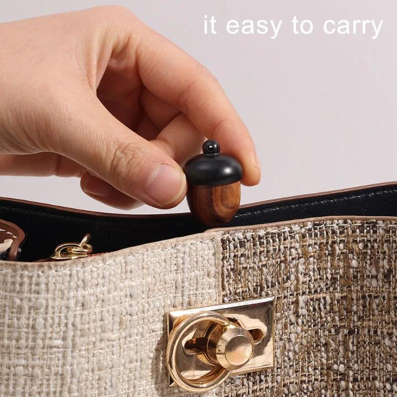 10/1 шт., твердая деревянная таблетка, мини-футляр для таблеток из сандалового дерева, контейнер для таблеток в форме шишки, коробка для хранения, брелок-подвеска