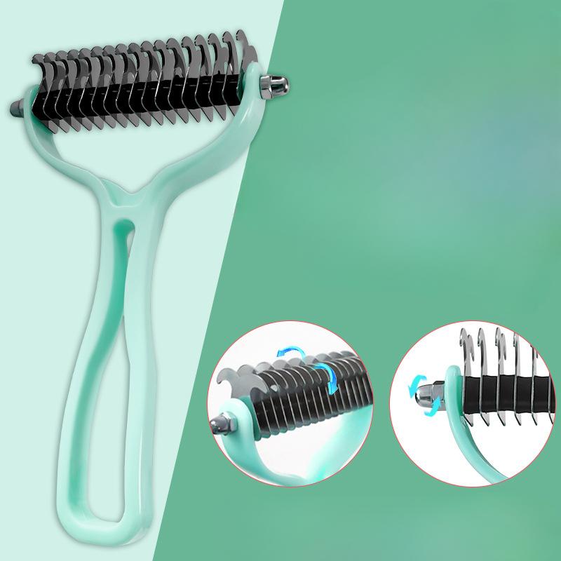 Щетка для удаления шерсти домашних животных, триммер для шерсти собак, инструмент для груминга домашних животных для спутанной длинной шерсти, вьющейся шерсти, щетка для линьки кошек