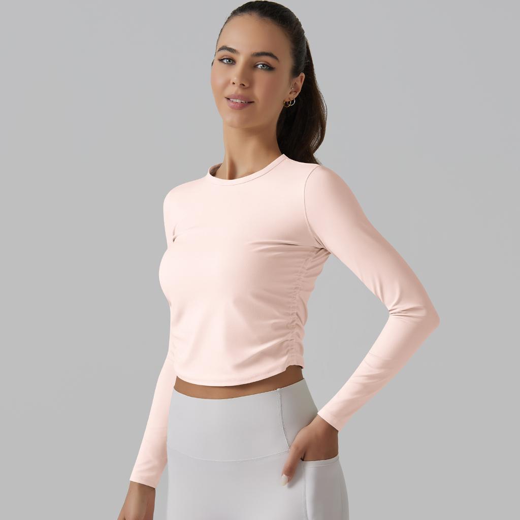 Nessaj Однотонные высокоэластичные рубашки для йоги с длинными рукавами, спортивные топы для бега и фитнеса